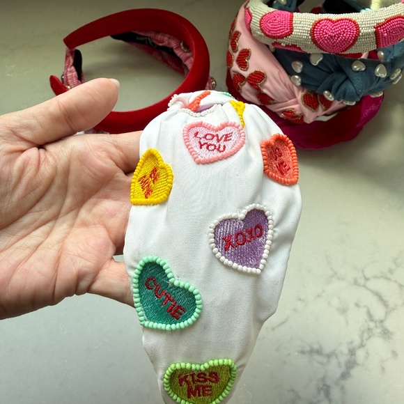 Set of 8 Valentine Headbands Twine and Love Saints Conversation Hearts Jeweled - Picture 3 of 16